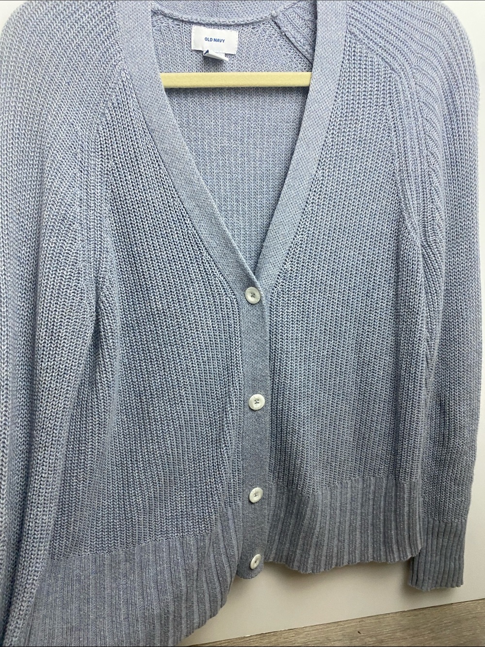 Old Navy Soft Light gray Button-Up Women's Cardigan - Picture 3 of 6